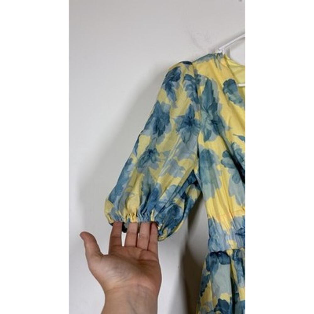 NWT BILLY J Erin Mini Dress in Yellow Blue Floral Size AUS 10 Or US 6 - Picture 6 of 9